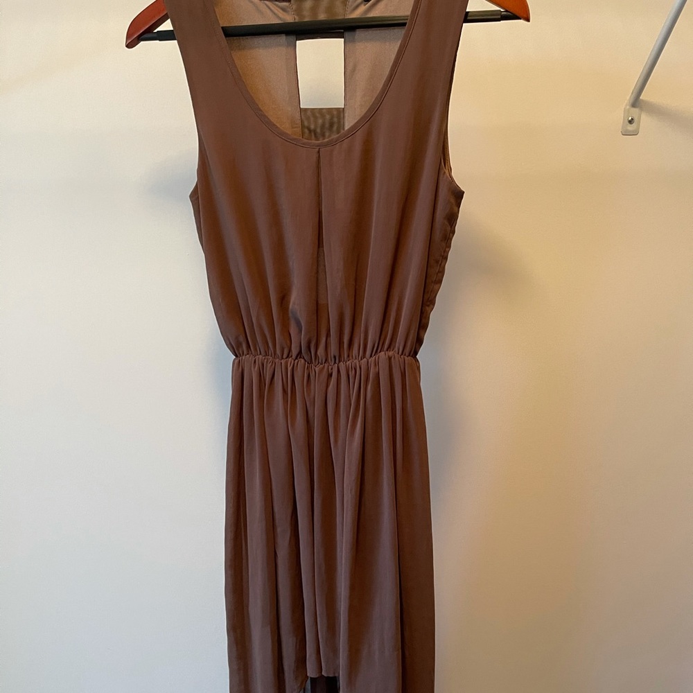 Brown Dress High Low Cut